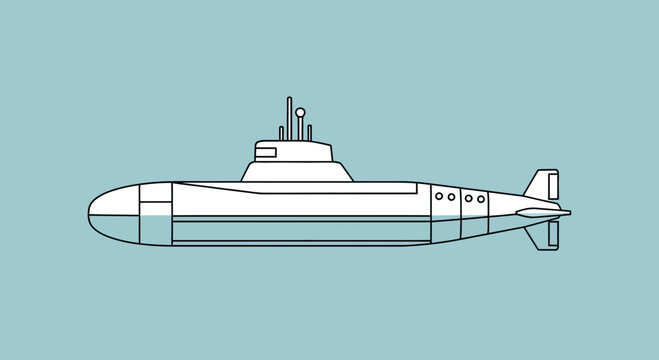 Sleek Submarine Design Underwater Exploration Vessel.
