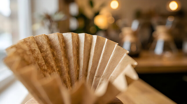 Pleated Paper Coffee Filter Texture Close Up
