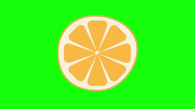 Lemon lime fruit icon sign, isolated slice cut citrus fruits on green screen. Animated fresh healthy raw food cartoon. Advertisement, illustration idea, organic and natural diet symbol.