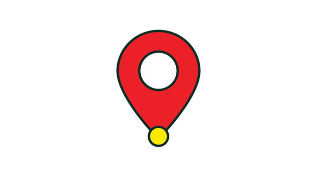 Red Map Pin Icon Isolated Transparent Background