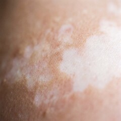 Fototapeta premium Close-up macro view of skin vitiligo transitions on human epidermis