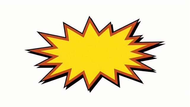 Bright yellow comic book explosion graphic design element.