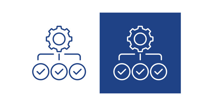 Task Management Blue And White Icon Style Collection