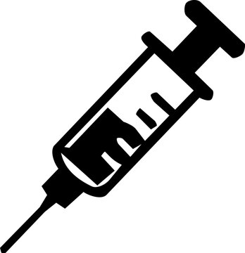 Medical syringe icon for International Day for Interventional Cardiology featuring bold black silhouette on clean white background
