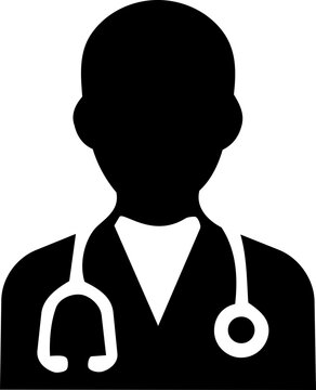 Interventional cardiology icon representing doctor for International Day for Interventional Cardiology with professional black silhouette and simple design