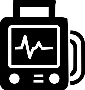 International Day for Interventional Cardiology symbol featuring a black and white heart rhythm medical monitor icon design