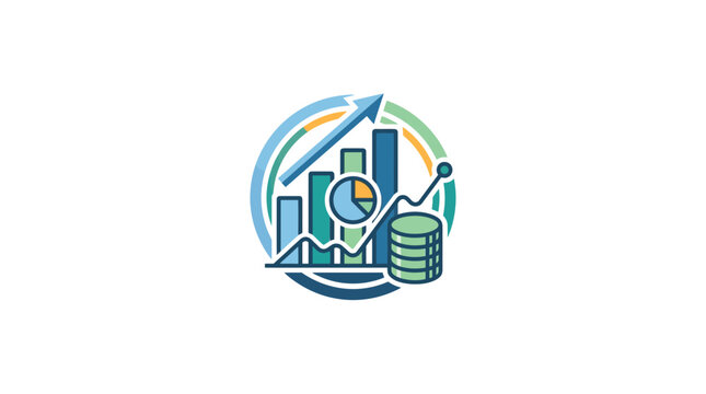 Colorful business growth and data analytics logo design.