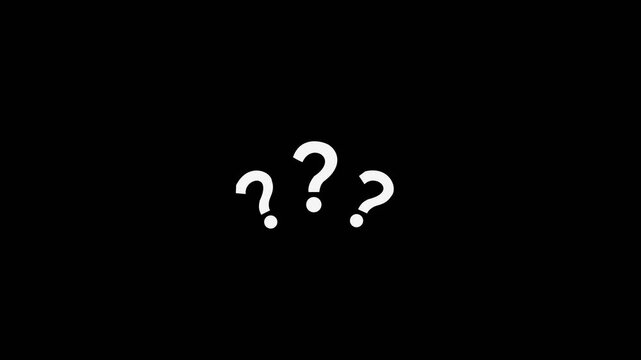 Question marks fly. Question mark animation pop up question mark flat.Motion graphics of graphics of concept