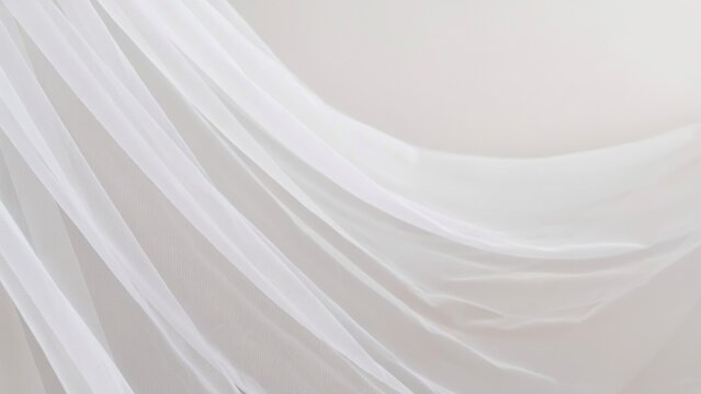 Light translucent white fabric drapery soft folds with background texture sheer fabric translucent background material delicate