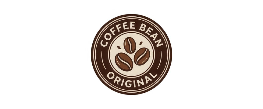 Coffee Bean Logo Circular Transparent Background