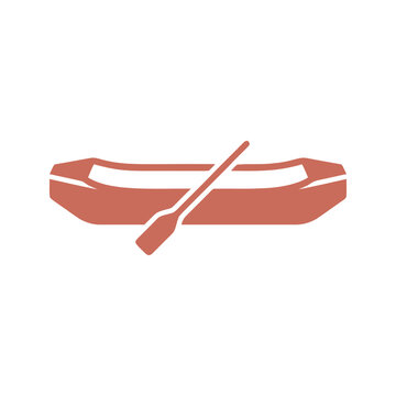 Inflatable Raft and Oar Icon Vector Art