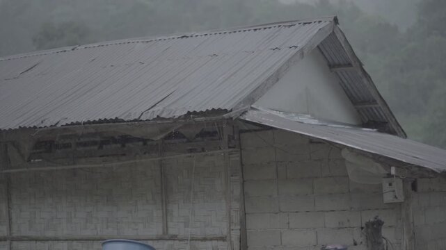 raining,zinc home,old home