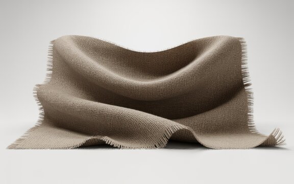 Natural burlap fabric draped on vector