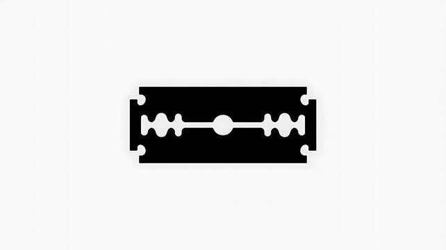 Black razor blade silhouette vector icon isolated on an off-white background