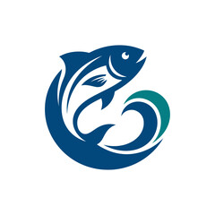 Fototapeta premium Modern Stylized Fish Logo Design Vector.