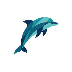 Fototapeta premium Stylized Dolphin Graphic Illustration Artwork.