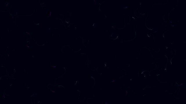 Abstract flowing particles motion background featuring glowing pink and blue curved light trails creating dynamic and energetic patterns in dark space.