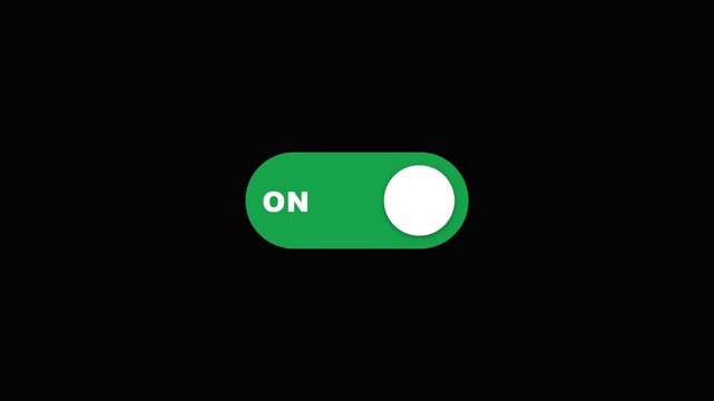 Toggle Switch Button Animation OFF to ON Motion Graphics 4K