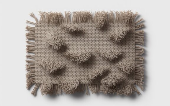 Textured woven fabric with fringe edges photorealistic vector