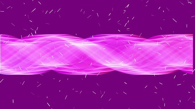 Abstract purple energy wave pattern pulsating through digital space with floating particle particles glowing light effect motion background animation clip.