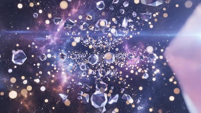 Abstract Cosmic Crystal Formation with Gentle Parallax Motion in Deep Space