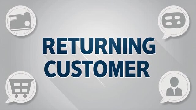 animated infographic returning customer concept loop