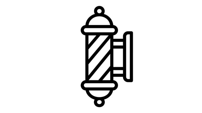 Traditional wall mounted barber pole sign for hair salons