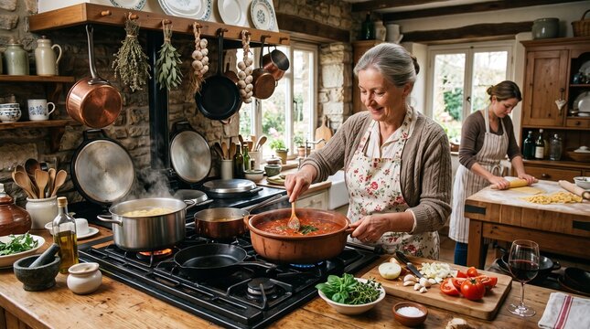 Cooking traditional meal