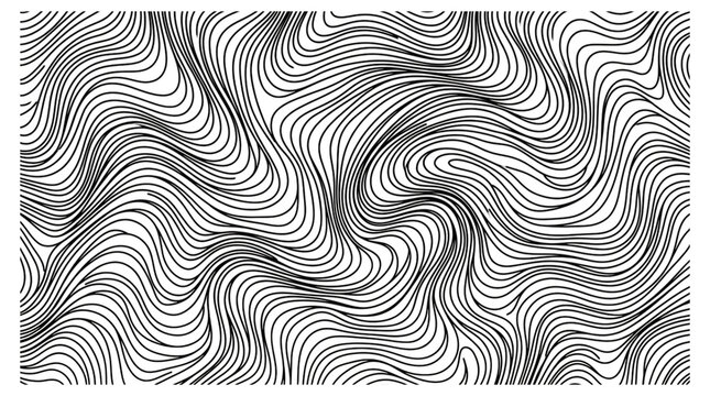 Abstract flowing lines pattern background isolated on transparent background