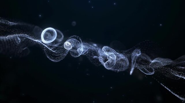 Microscopic view of swimming paramecia in dark water