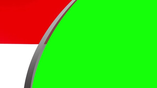 Indonesia Red White Flag Green Screen Background