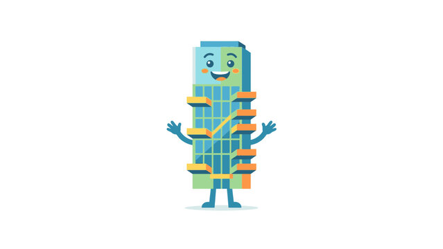 Cute Building Mascot Character