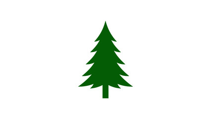 Obraz premium Minimalist Green Pine Tree Vector Icon