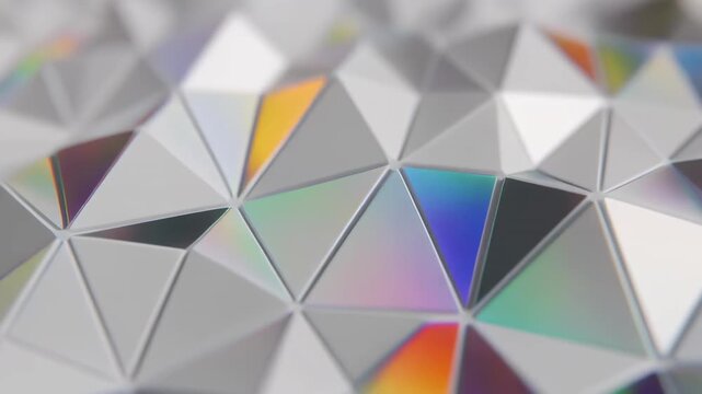 Colorful geometric shapes transitioning in abstract motion