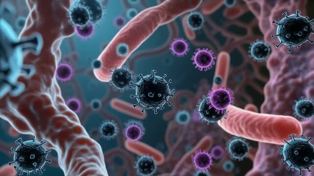 Microscopic view of fungal spores in petri dish culture
