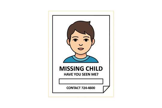 Missing Child Poster Vector Illustration