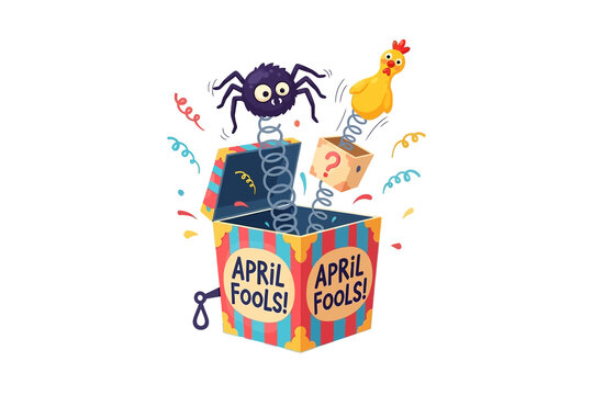 April Fools Jack-in-the-Box Vector Illustration