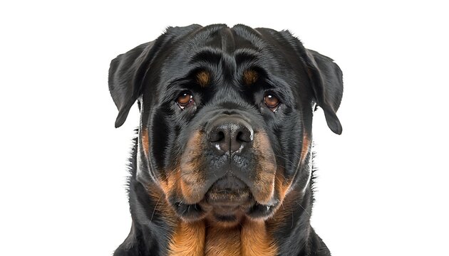 Close-up portrait of a sad black dog with droopy ears.
