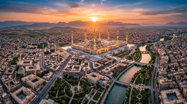 Islamic city sunset