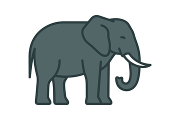 Fototapeta premium Minimal Flat Elephant Vector Illustration