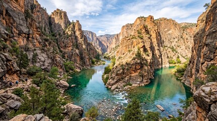 Fototapeta premium river canyon rocks