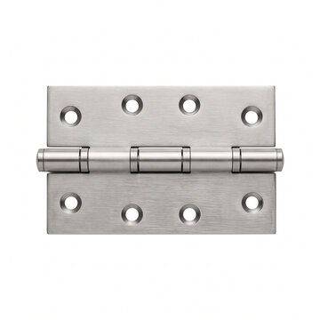 Metal hinge isolated on white background for door or furniture use  
