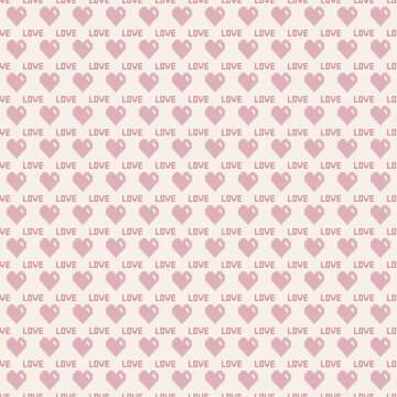 Soft pink Seamless heart pattern with love letter. Perfect for Valentine&rsquo;s day theme. Used for wallpaper, wrapping paper, background, backdrop.