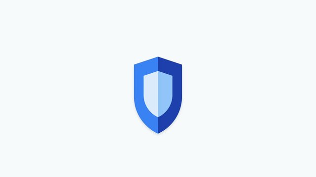 Minimalist digital shield icon animation on light background