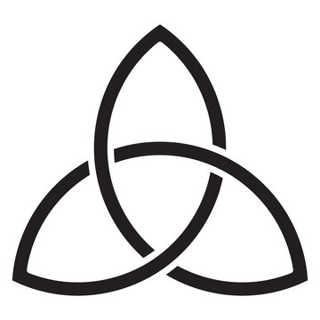 Celtic Triquetra Knot Symbol Isolated on Transparent Background PNG