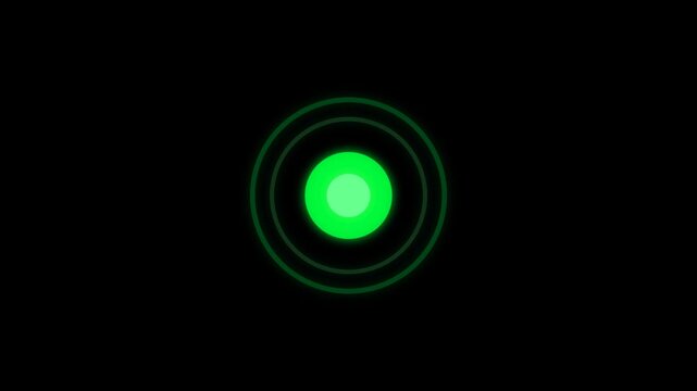 Bright green glowing orb with concentric rings