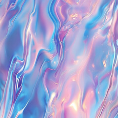Obraz premium Abstract swirling liquid paint texture in vibrant pink and blue gradient close up