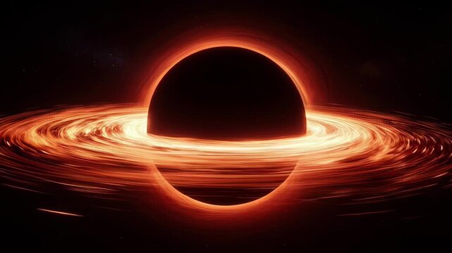 Astronomy science galaxy black hole accretion disk space glowing ring cosmic event horizon dark sphere abstract universe illustration cosmic energy dark matter space visual