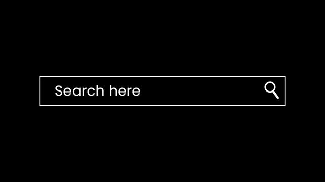 minimal search bar interface with animated text input field and clean ui motion.