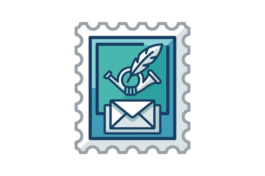 Postal Stamp Vector Illustration